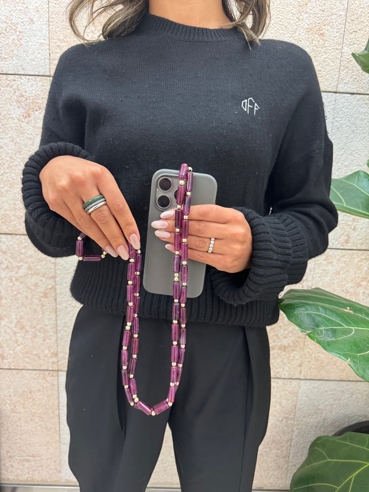 purplish & goldish lightweight phonestrap