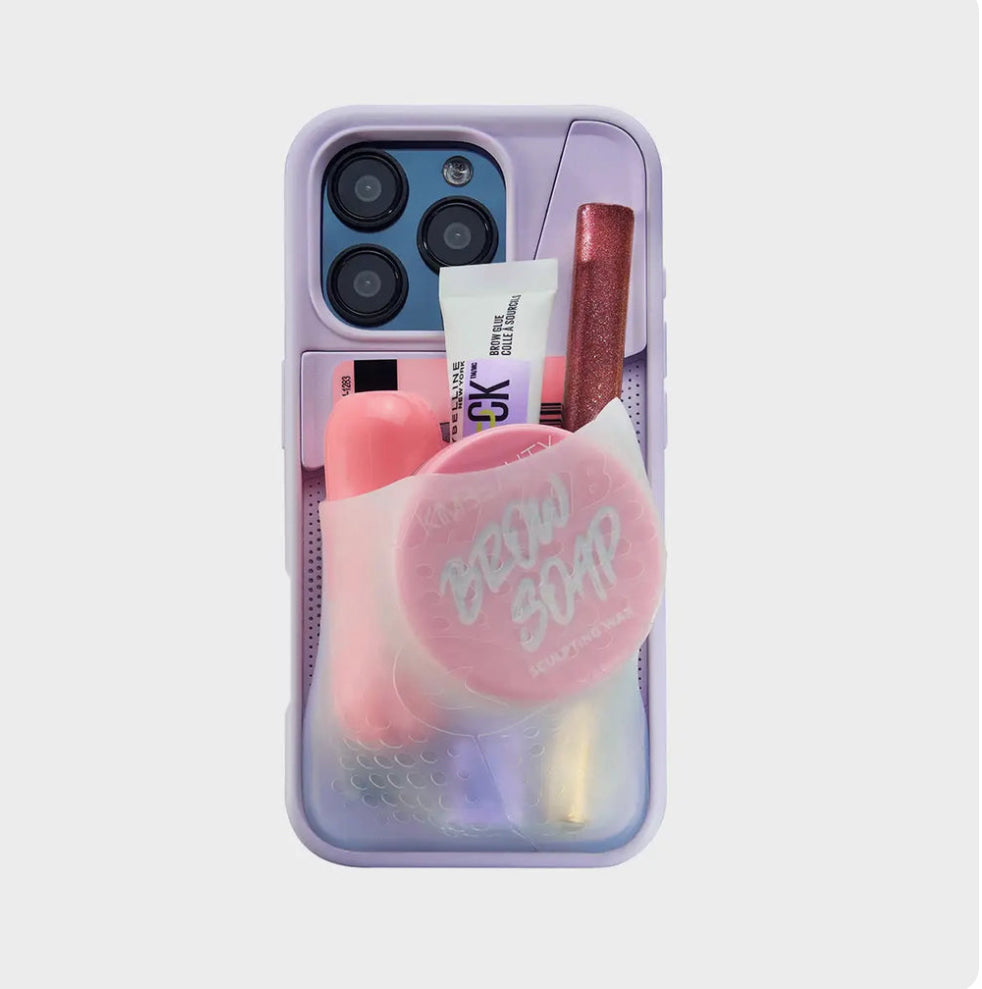 lavender/clear flex pouch