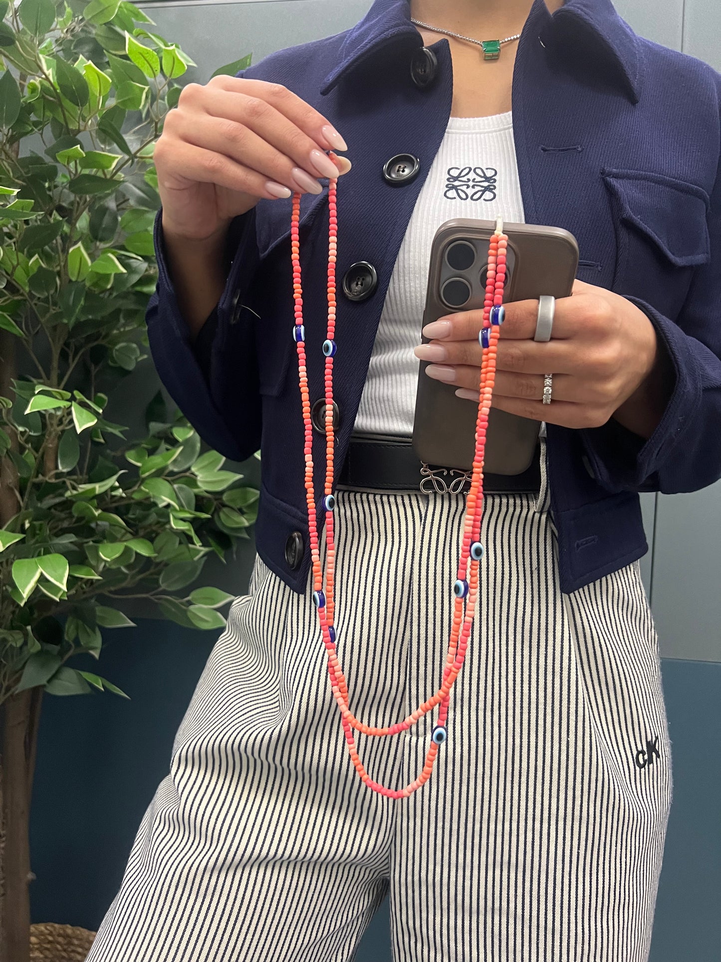 peach&orange eye lightweight phonestrap
