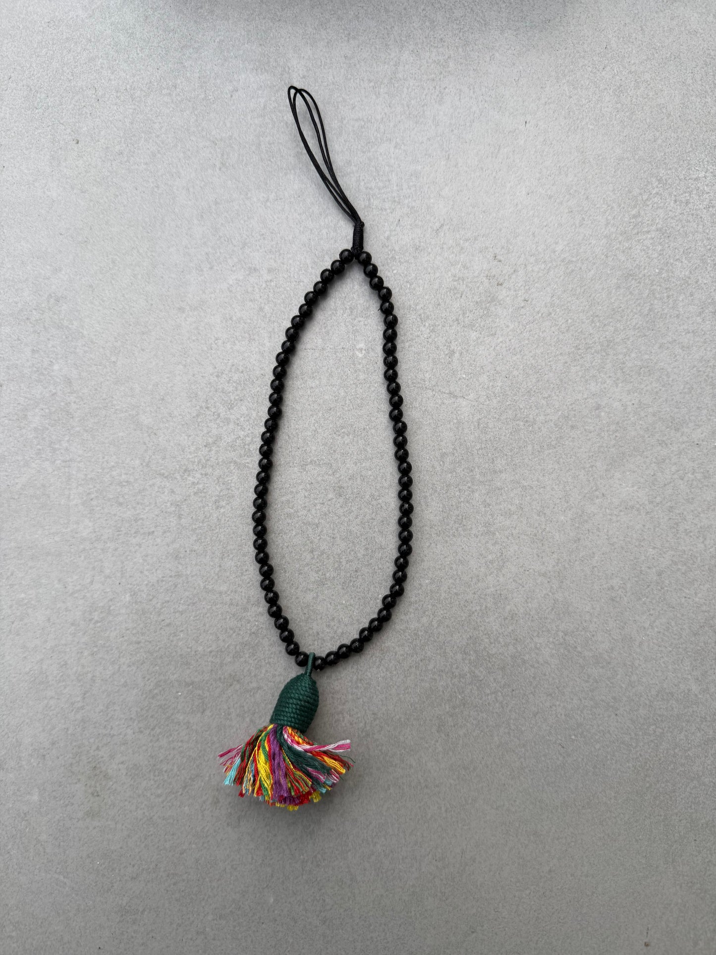 black short tassel phonestrap