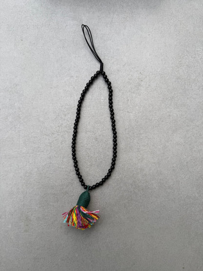 black short tassel phonestrap