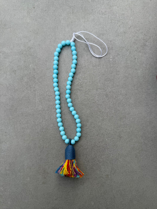 sky blue short tassel phonestrap