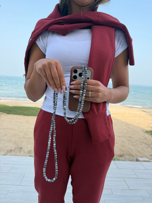 round marble greys lightweight phonestrap