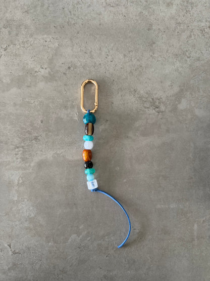 bag/key charm mixed colors- more of blues