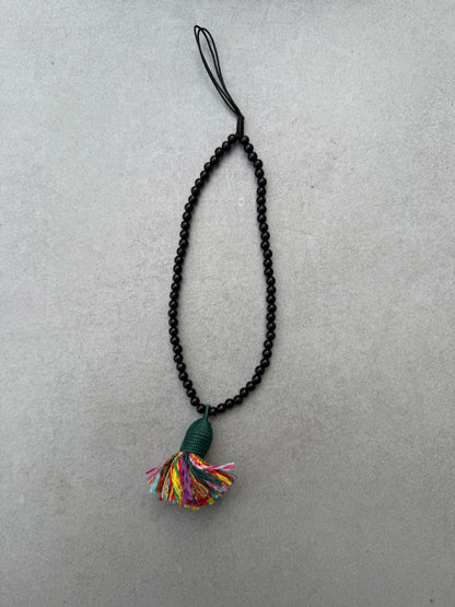 black short tassel phonestrap