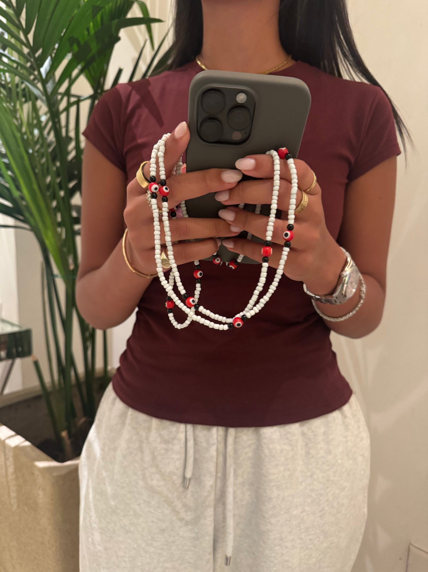 eye white and red lightweight phonestrap