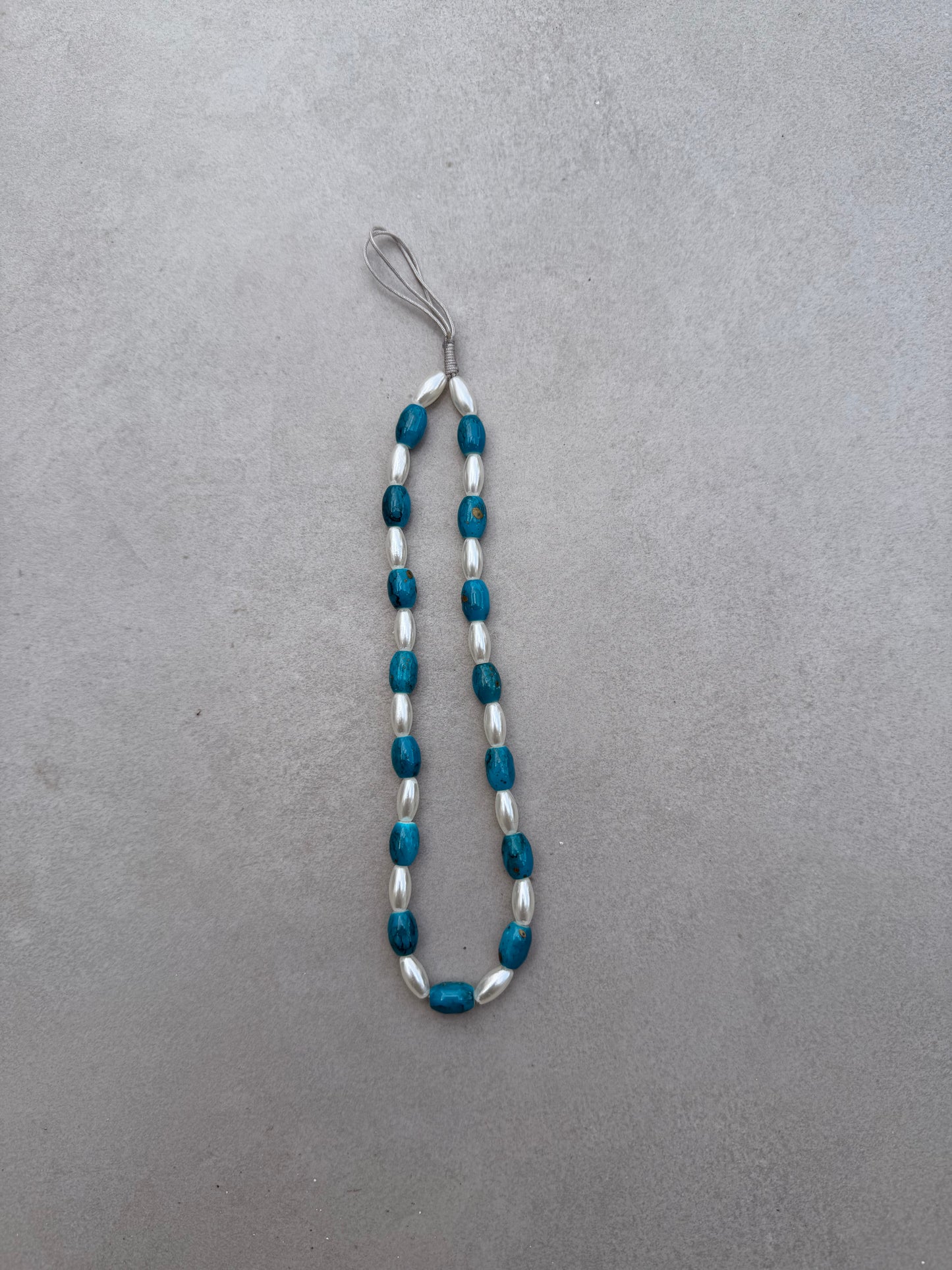 turquoise & pearl short phonestrap