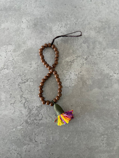 olive tassel and brown short phonestrap
