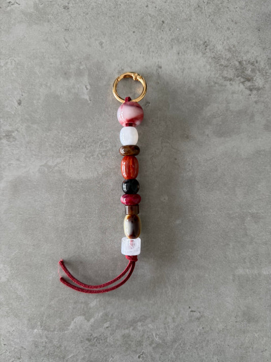 bag/key - charm multi color - maroon thread