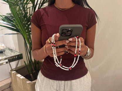 eye white and red lightweight phonestrap