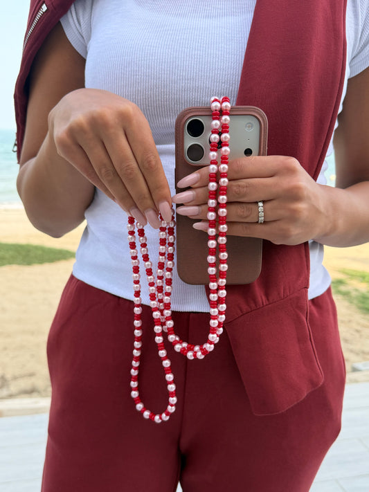 rose metallic pink &red lightweight phonestrap