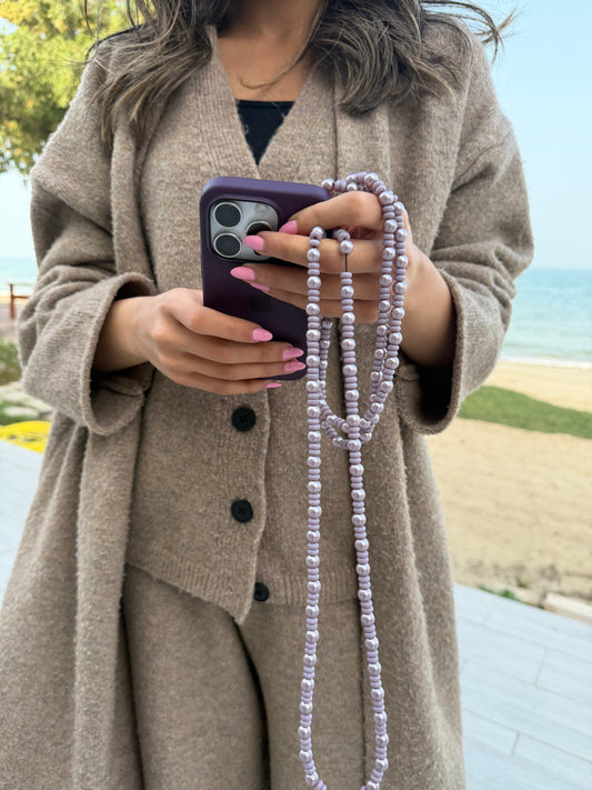 metallic light purple lightweight phonestrap