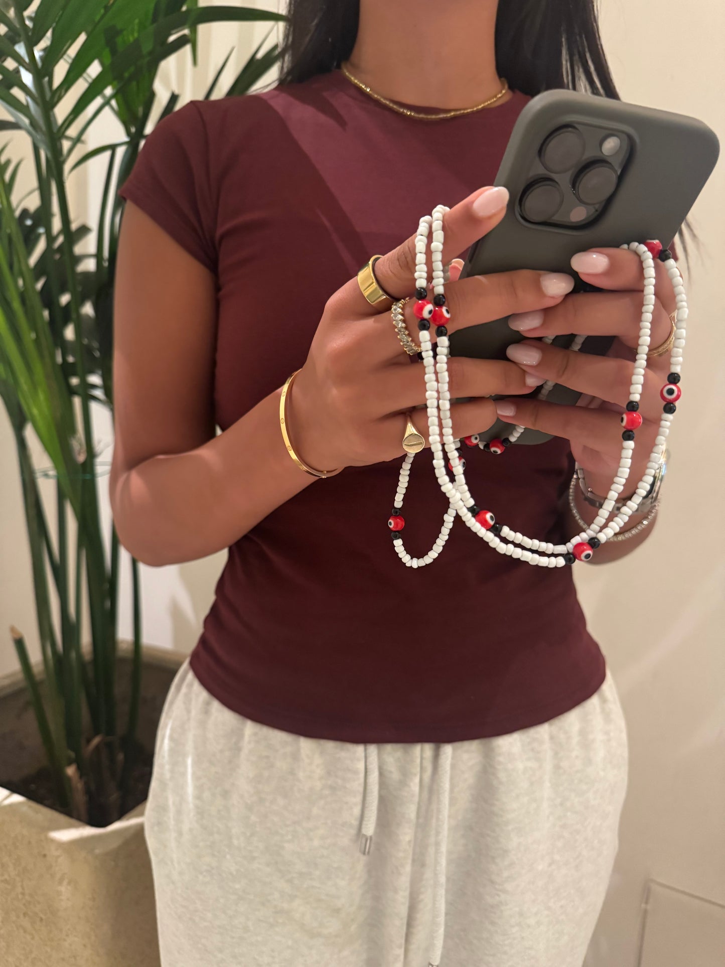 eye white and red lightweight phonestrap