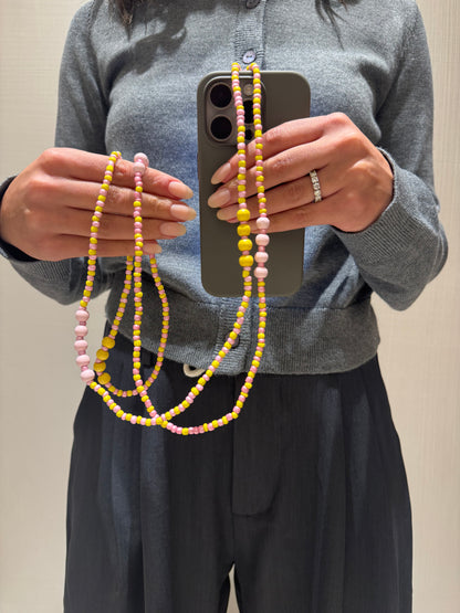 pink & yellow lightweight phonestrap