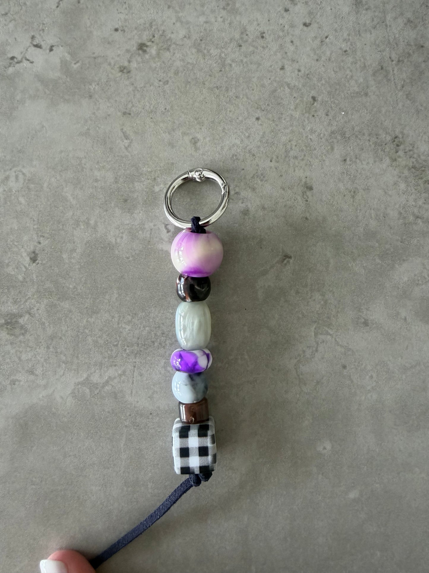 bag/key charm - purples