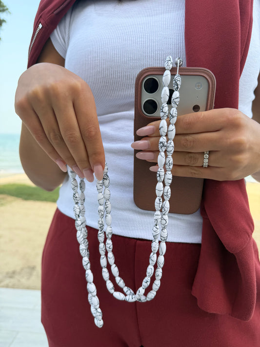 white marble lightweight phonestrap