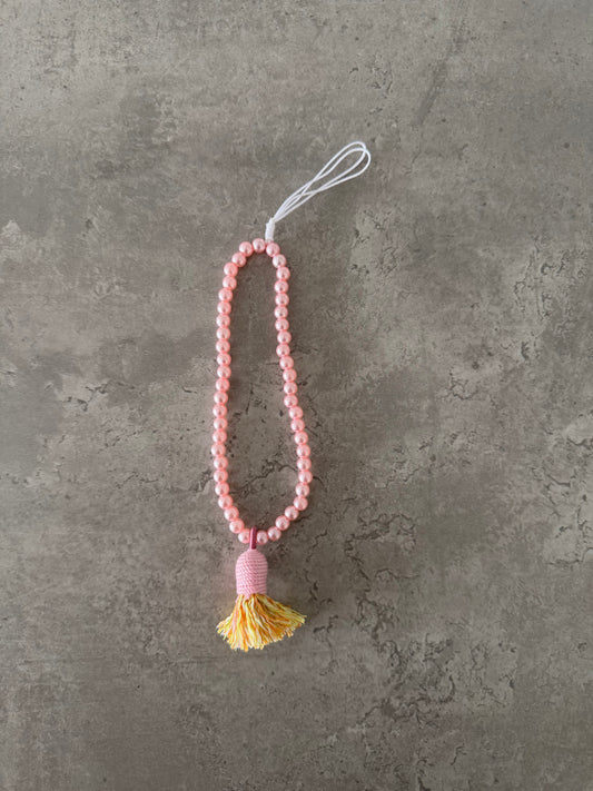 pink short tassel strap