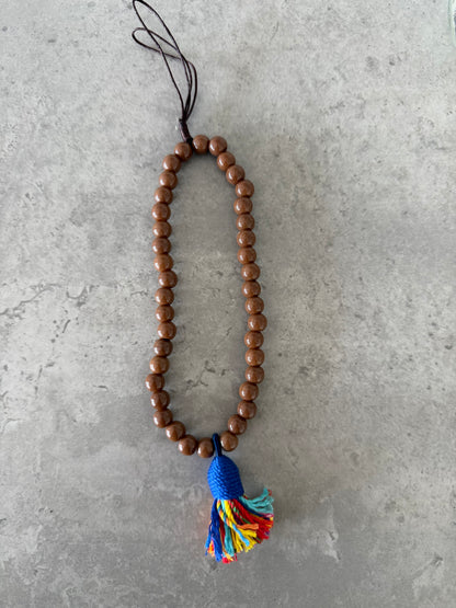 royal blue colorful tassel & brown short phonestrap