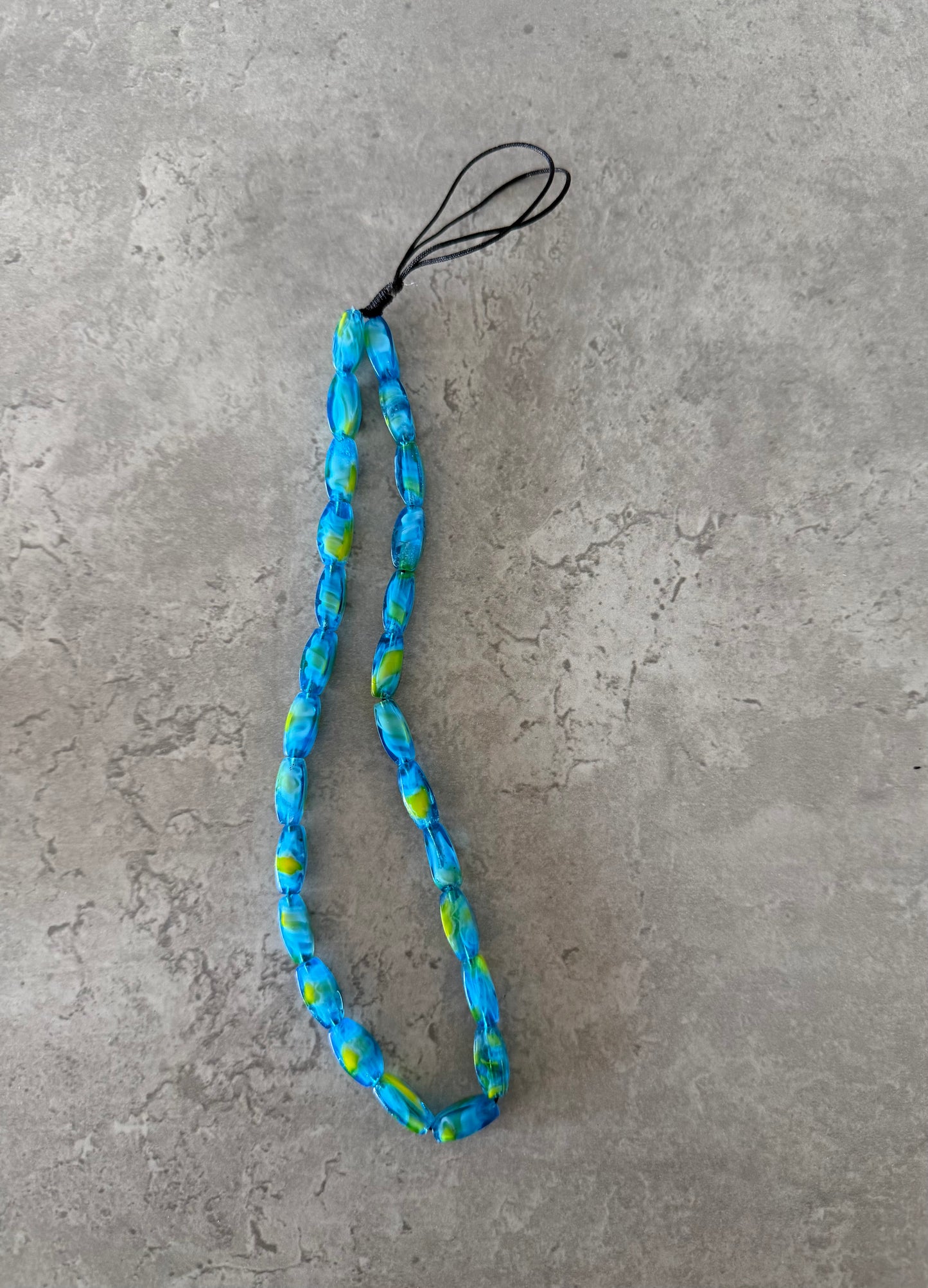marble blueyellow short phonestrap