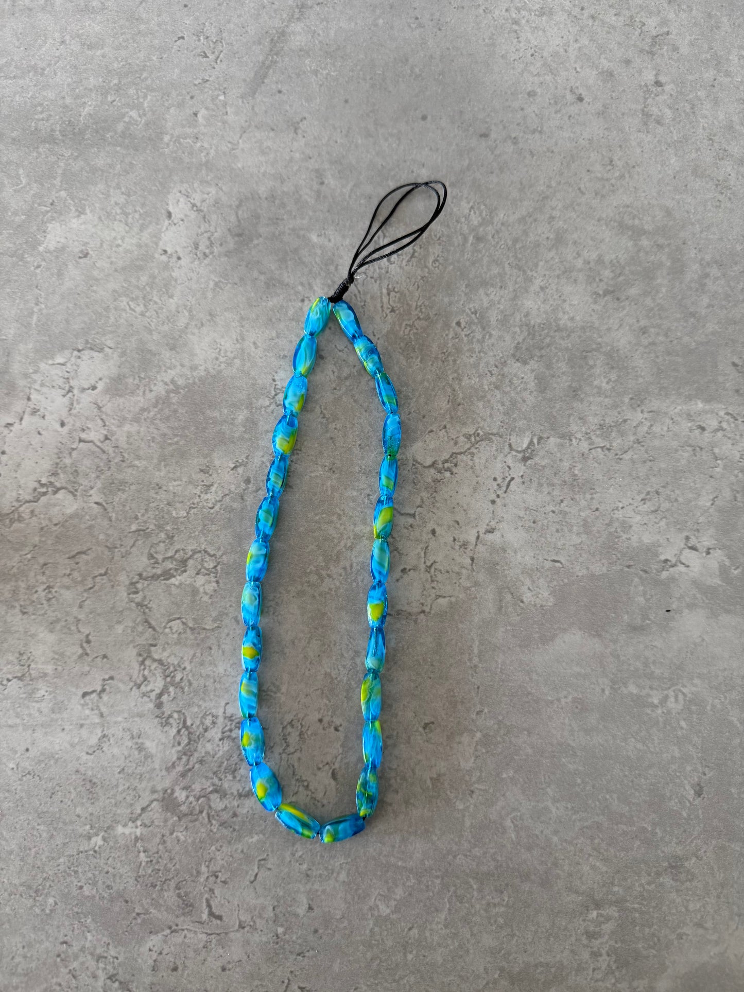 marble blueyellow short phonestrap
