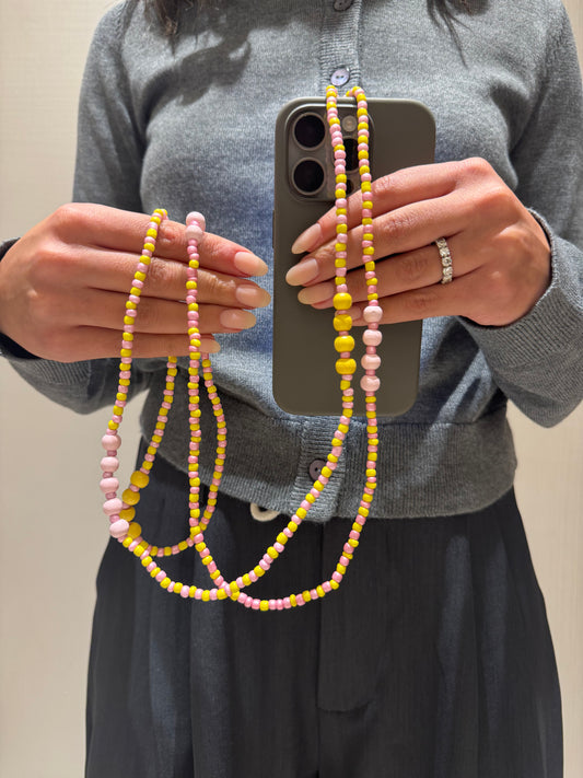 pink & yellow lightweight phonestrap