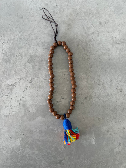 royal blue colorful tassel & brown short phonestrap