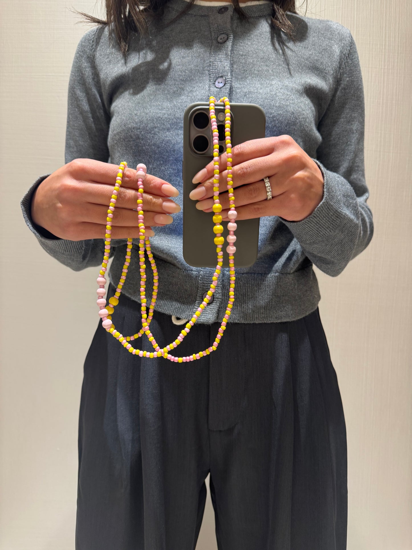 pink & yellow lightweight phonestrap