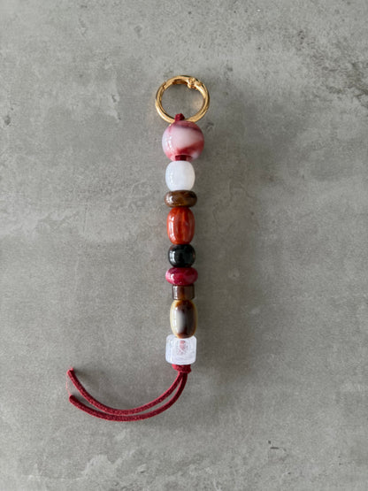 bag/key - charm multi color - maroon thread