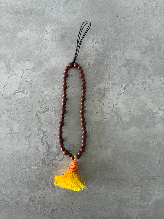 brown and yellow tassel short phonestrap