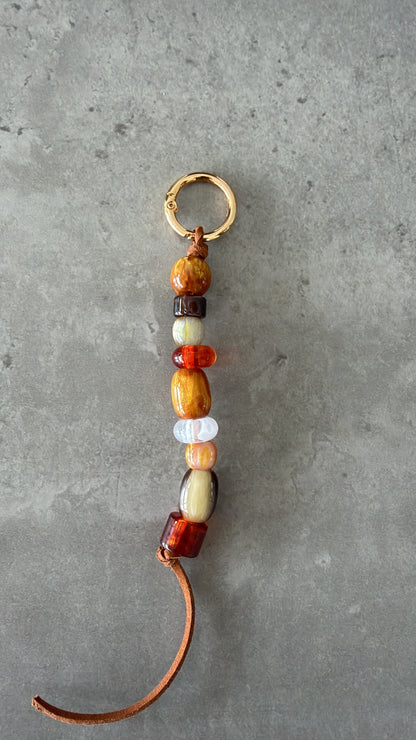 bag/key charm mixed color- terracota
