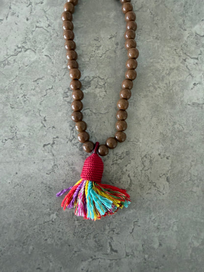 fushia tassel short phonestrap
