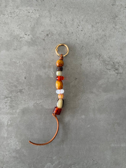 bag/key charm mixed color- terracota